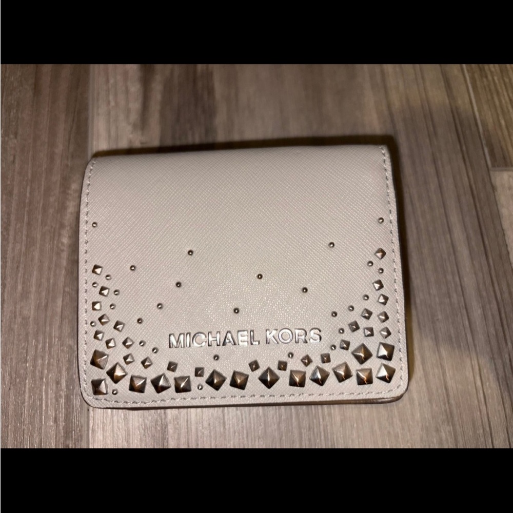 Michael Kors Beige Studded Wallet